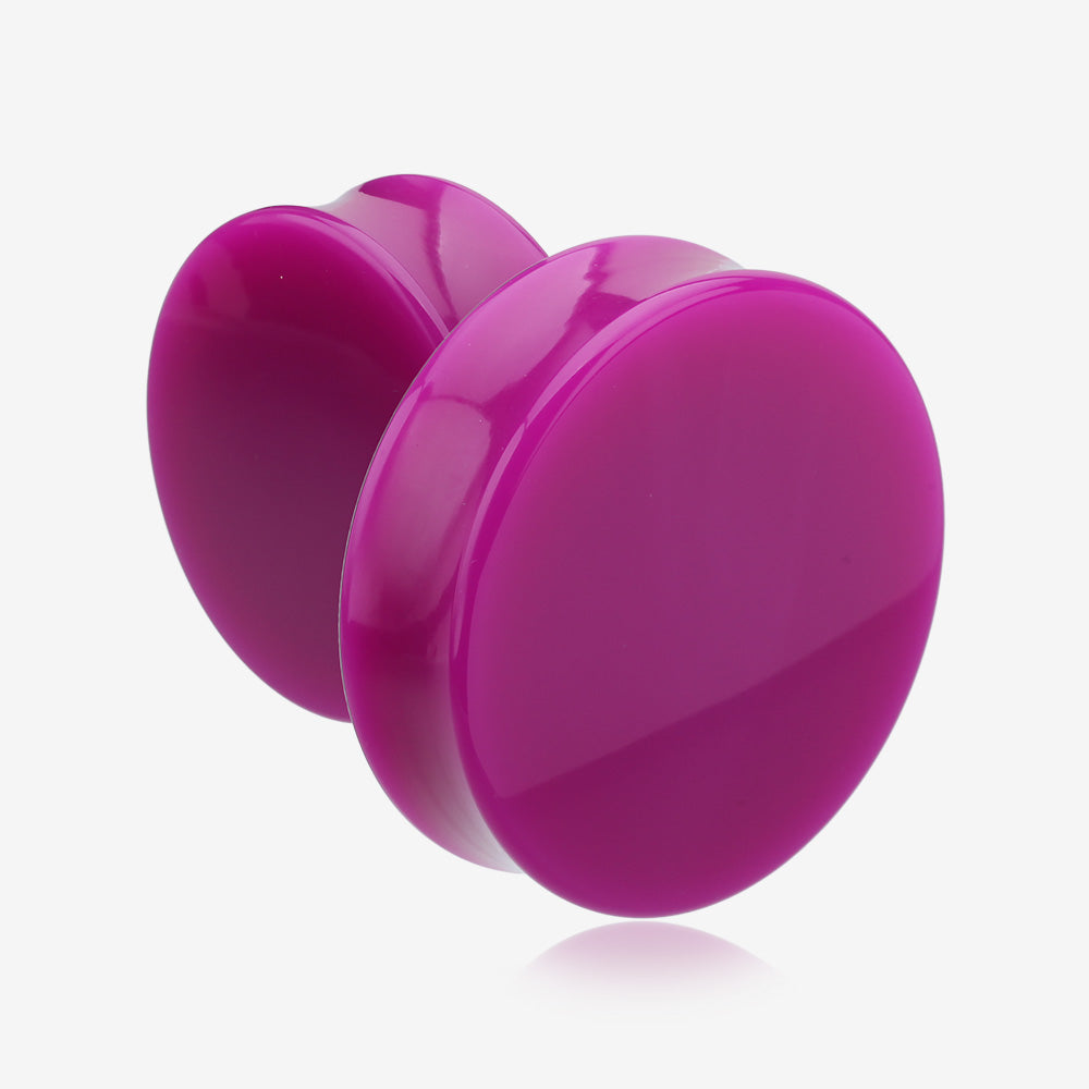 A Pair of Neon Colored UV Acrylic Double Flared Ear Gauge Plug-Purple