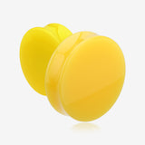 A Pair of Neon Colored UV Acrylic Double Flared Ear Gauge Plug-Yellow