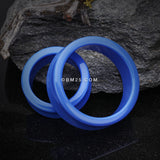Detail View 1 of A Pair of Supersize Neon Colored UV Acrylic Double Flared Ear Gauge Tunnel Plug -Blue