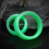 Detail View 1 of A Pair of Supersize Neon Colored UV Acrylic Double Flared Ear Gauge Tunnel Plug -Green