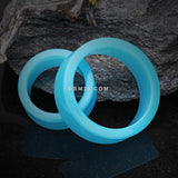 Detail View 1 of A Pair of Supersize Neon Colored UV Acrylic Double Flared Ear Gauge Tunnel Plug -Light Blue