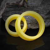 Detail View 1 of A Pair of Supersize Neon Colored UV Acrylic Double Flared Ear Gauge Tunnel Plug -Yellow