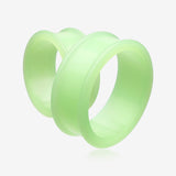 A Pair Of Supersize Glow in the Dark Silicone Double Flared Tunnel Plug