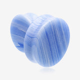 Detail View 3 of A Pair of Blue Lace Agate Stone Double Flared Ear Gauge Plug