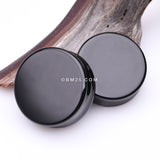 Detail View 4 of A Pair of Black Agate Stone Double Flared Ear Gauge Plug