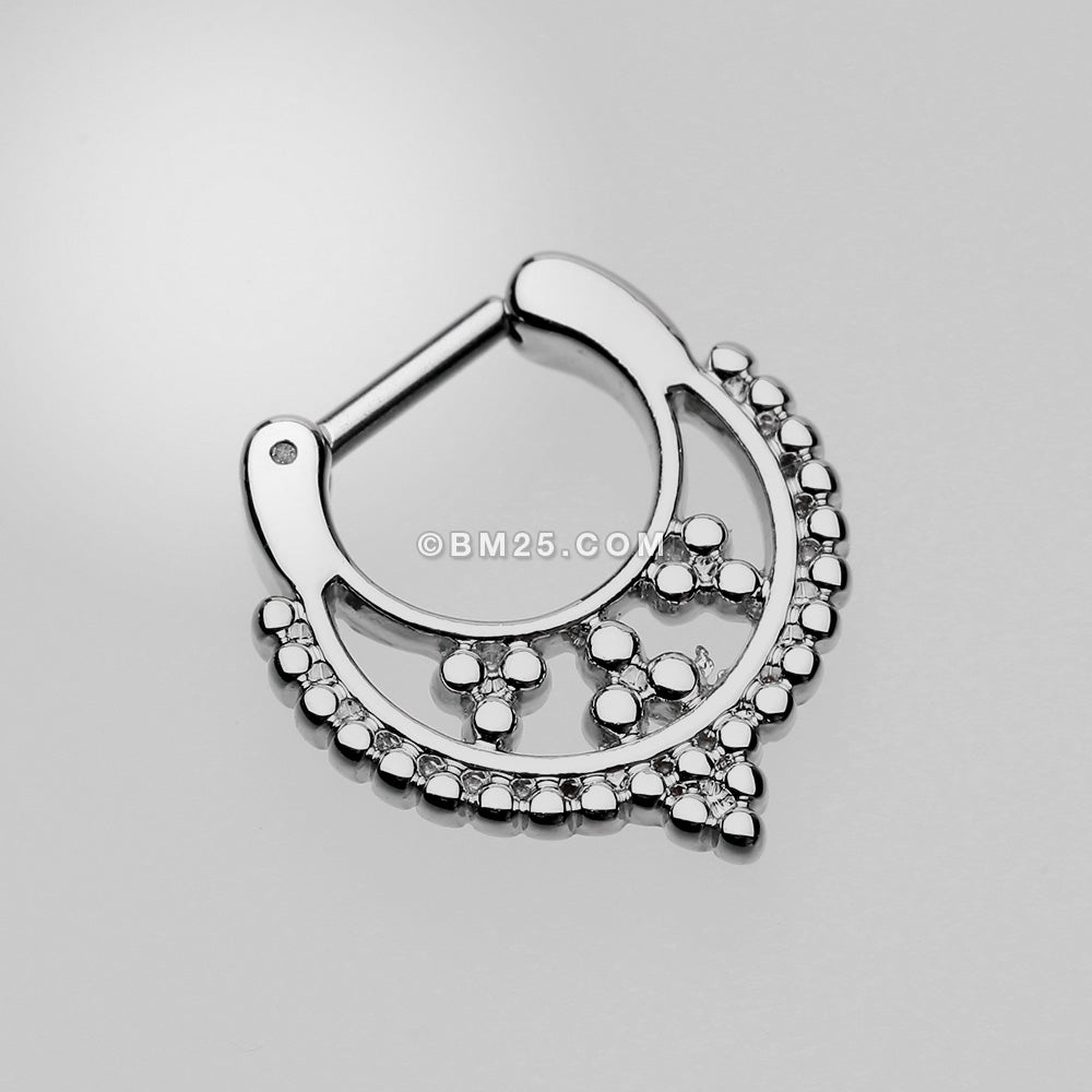 Detail View 2 of Classic Royal Filigree Septum Clicker-Steel