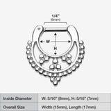 Detail View 1 of Classic Royal Filigree Septum Clicker-Steel