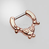 Detail View 2 of Rose Gold Tribal Saia Septum Clicker-Rose Gold
