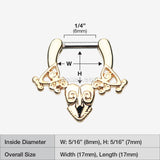Detail View 1 of Gold Luria Tribal Filigree Septum Clicker-Gold