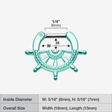 Detail View 1 of Colorline Nautical Wheel Septum Clicker-Teal