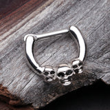 Detail View 1 of Triple Death Skulls Clicker Ring