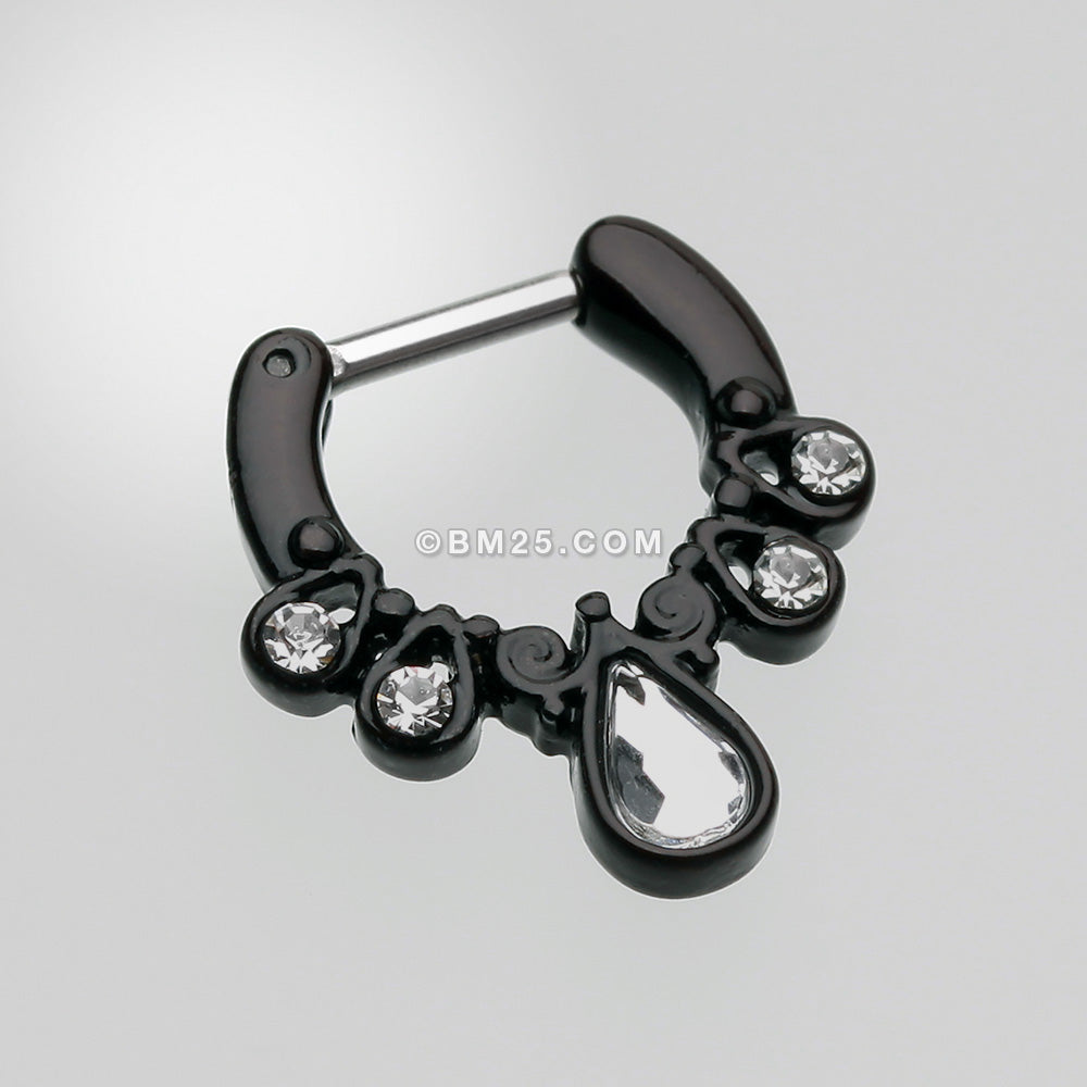 Detail View 2 of Colorline Radiant Kao Septum Clicker-Black/Clear