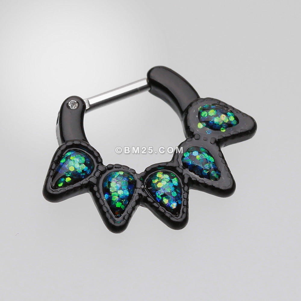 Detail View 2 of Colorline Opal Quinary Spear Septum Clicker-Black