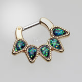 Detail View 2 of Golden Opal Quinary Spear Septum Clicker-Black