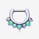 Colorline Opal Sparkle Deuce Septum Clicker Ring