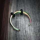 Detail View 1 of Colorline Basic Steel Pincher Septum Ring-Rainbow