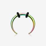Colorline Basic Steel Pincher Septum Ring-Rainbow