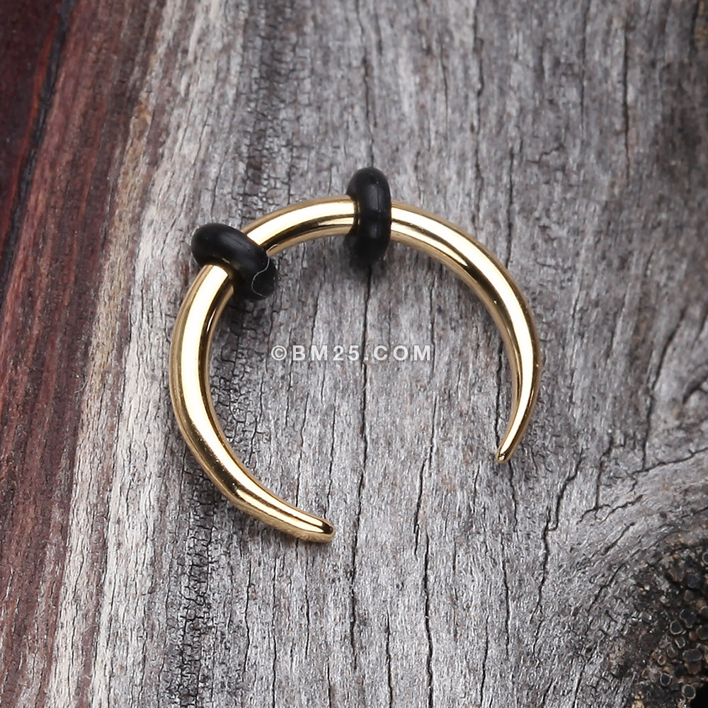 Detail View 1 of Golden Basic Steel Pincher Septum Ring-Gold