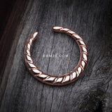 Detail View 2 of Rose Gold Lucia Textured Rope Steel Pincher Septum Ring