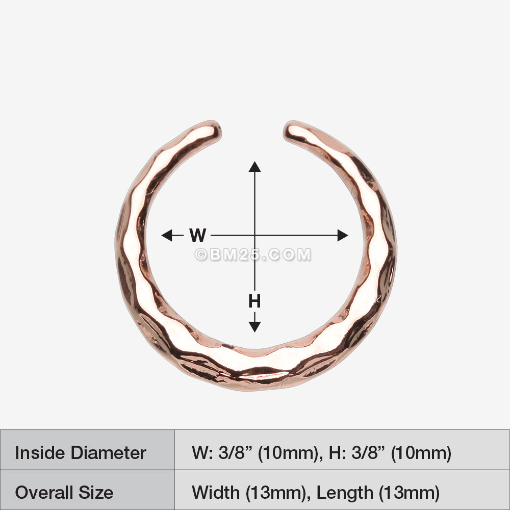 Detail View 1 of Rose Gold Aelia Faceted Steel Pincher Septum Ring