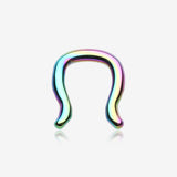 Blackline Steel Septum Ring-Rainbow