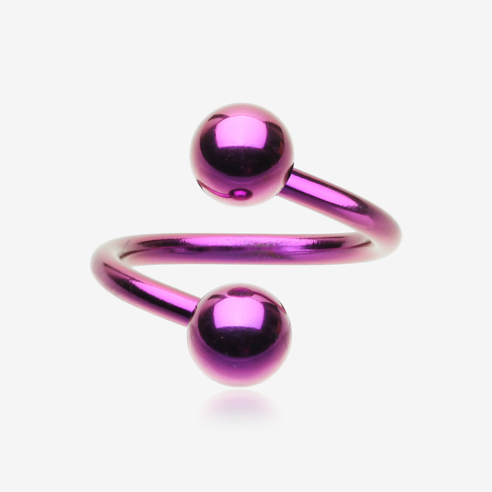Colorline PVD Twist Spiral Ring-Purple