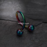 Detail View 1 of Colorline PVD Twist Spiral Ring-Rainbow