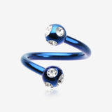Colorline PVD Aurora Gem Ball Twist Spiral Ring