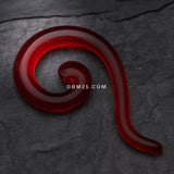 Detail View 1 of A Pair of Claw Hook Acrylic Ear Gauge Taper Hanger-Red