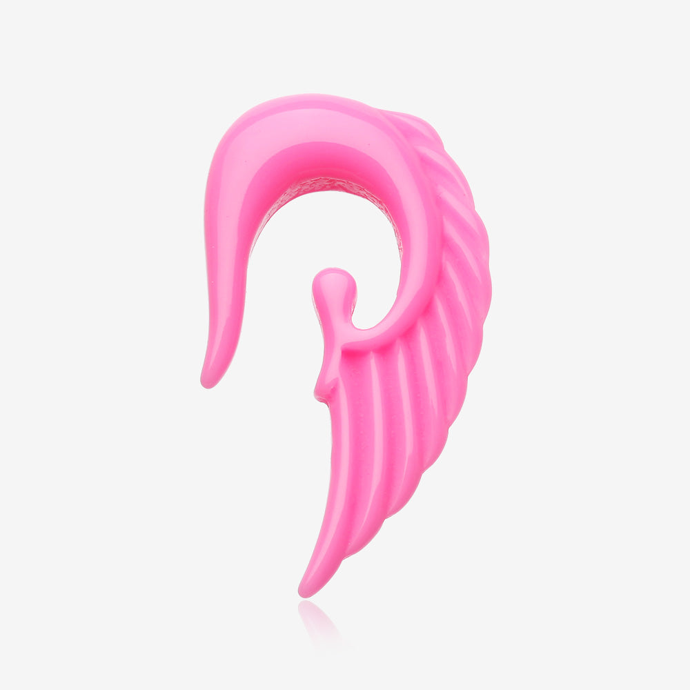 A Pair of Fallen Angel Acrylic Ear Gauge Taper Hanger-Pink