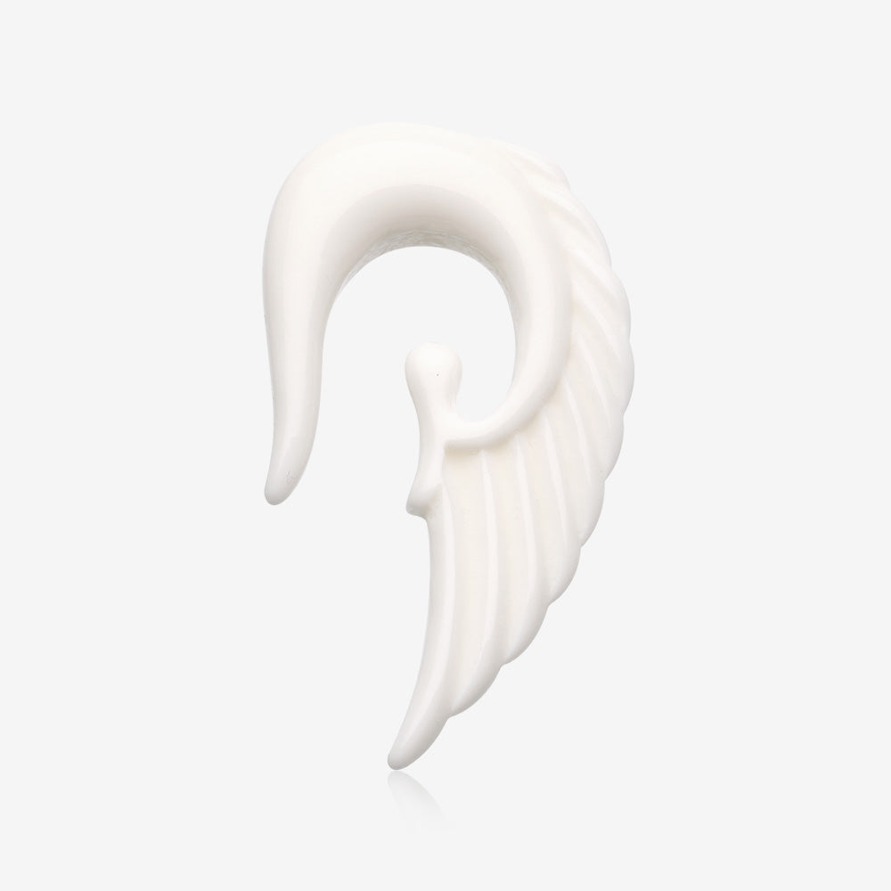 A Pair of Fallen Angel Acrylic Ear Gauge Taper Hanger-White