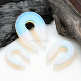 Detail View 2 of A Pair of Opalite Stone Keyhole Ear Weight Gauge Hanger