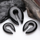 Detail View 2 of A Pair of Black Agate Stone Keyhole Ear Weight Gauge Hanger