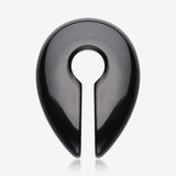 A Pair of Black Agate Stone Keyhole Ear Weight Gauge Hanger