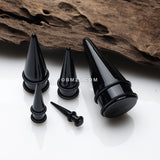 Detail View 1 of A Pair of Short Translucent UV Acrylic Taper-Black
