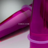 Detail View 2 of A Pair of Translucent UV Acrylic Taper-Purple