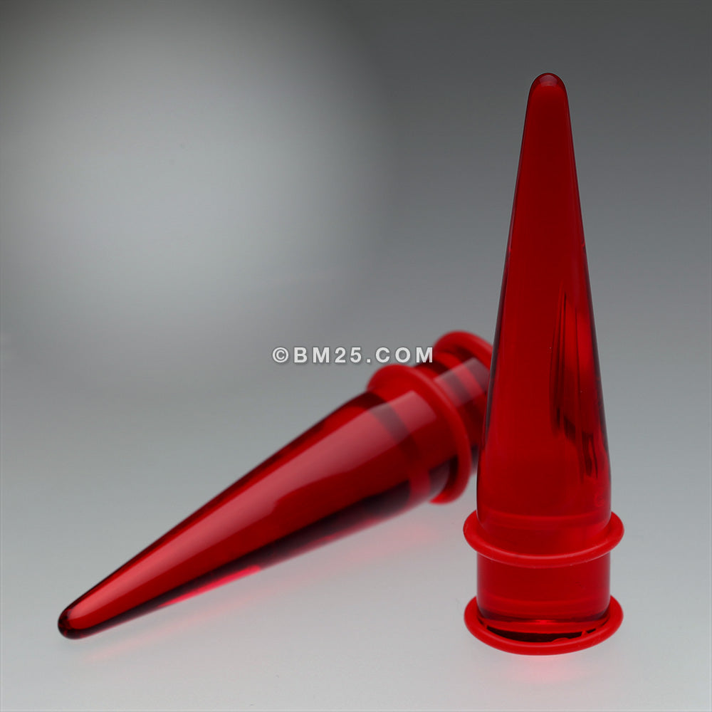 Detail View 1 of A Pair of Translucent UV Acrylic Taper-Red