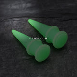Detail View 1 of A Pair of Solid Short UV Acrylic Taper-Green