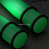 Detail View 2 of A Pair of Solid Color UV Acrylic Taper-Green