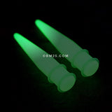 Detail View 2 of A Pair of Glow in the Dark Taper-Green