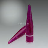 Detail View 1 of A Pair of Glitter UV Acrylic Taper-Purple