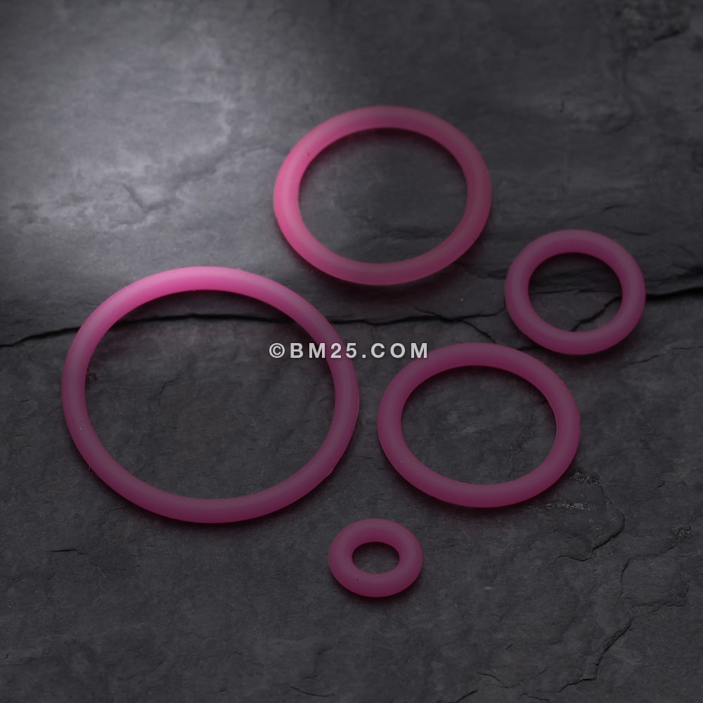 Detail View 2 of A Pair of Hypo-Allergenic Silicone O-Ring-Pink