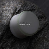 Detail View 1 of A Pair of Glow in the Dark Hypo-Allergenic Silicone O-Ring-Clear Gem/White