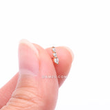 Detail View 2 of 14 Karat Gold OneFit Threadless Cascading Diamond Drop Top Part