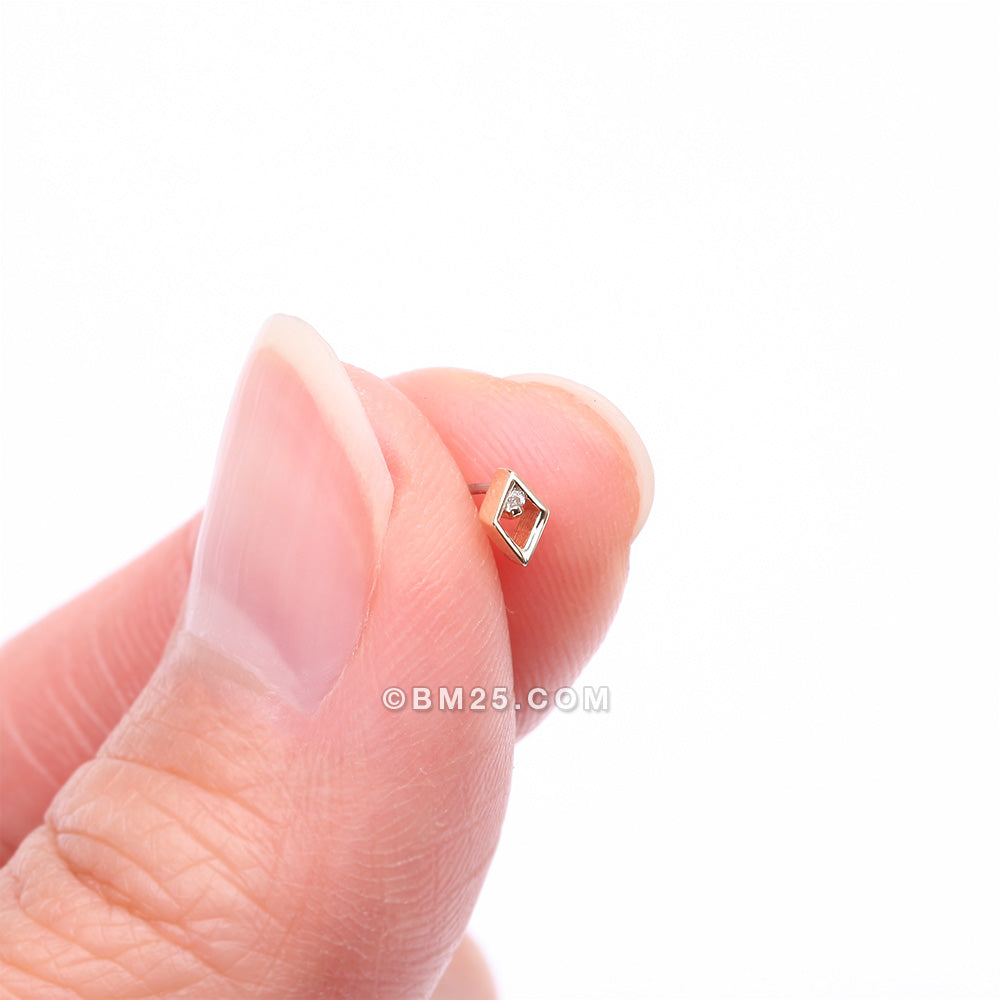 Detail View 2 of 14 Karat Gold OneFit‚Ñ¢ Threadless Diamante Diamond Top Part