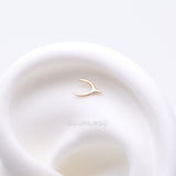 Detail View 1 of 14 Karat Gold OneFit Threadless Wishbone Charm Top Part