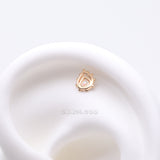 Detail View 1 of 14 Karat Gold OneFit‚Ñ¢ Threadless Enchanted Teardrop Fire Opal Sparkle Top Part-White Opal