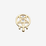 14 Karat Gold OneFit Threadless Dripping Pentagram Top Part