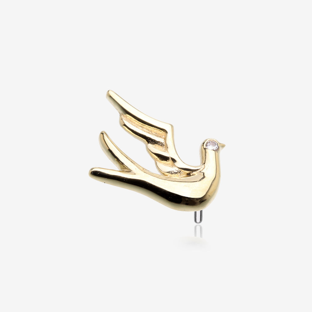 14 Karat Gold OneFit‚Ñ¢ Threadless Flying Dove of Peace Top Part