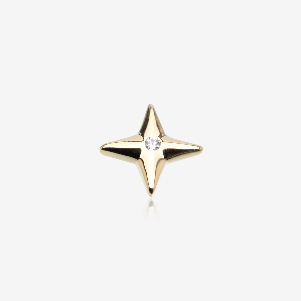 14 Karat Gold OneFit‚Ñ¢ Threadless Starburst Sparkle Top Part